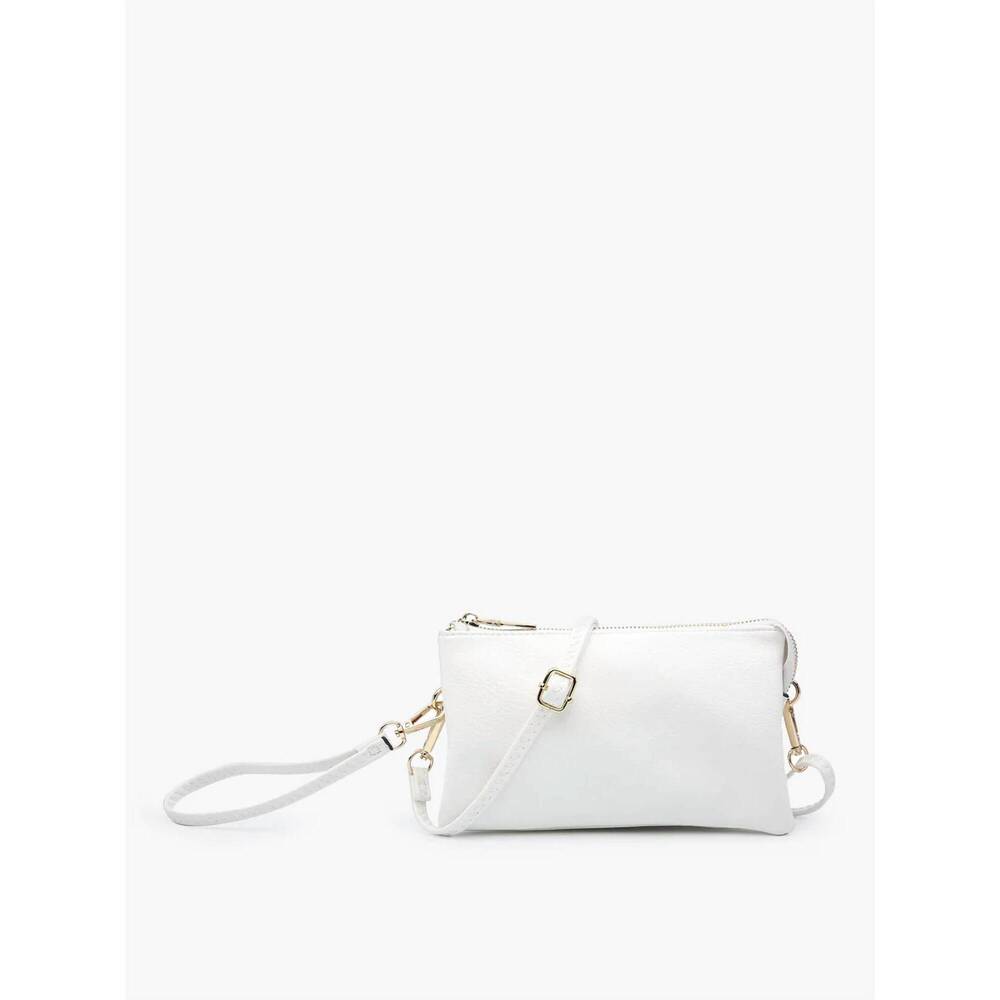 NEW JEN & CO. women's riley crossbody purse with guitar strap in white